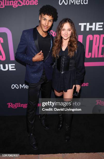 Amari Smith and Kaycee Rice attend the Rolling Stone & Meta celebration of the Inaugural Creators Issue at The Hearst Estate on May 12, 2022 in...