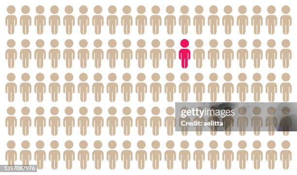 vector illustration of group of stylized people. - standing out from the crowd stock illustrations