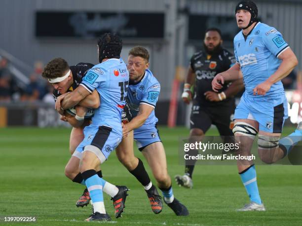 Will Reed of The Dragons in action during the United Rugby Championship match between the Dragons and Cardiff Rugby at Rodney Parade on May 13, 2022...