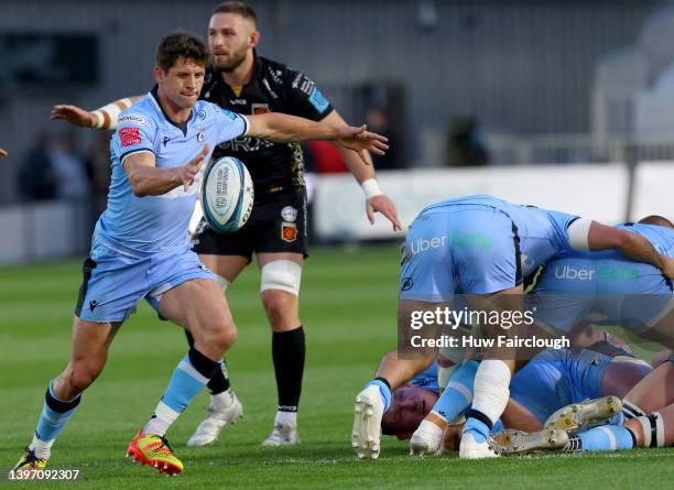 Lloyd Williams of Cardiff Rugby in action during the United Rugby Championship match between the Dragons and Cardiff Rugby at Rodney Parade on May...