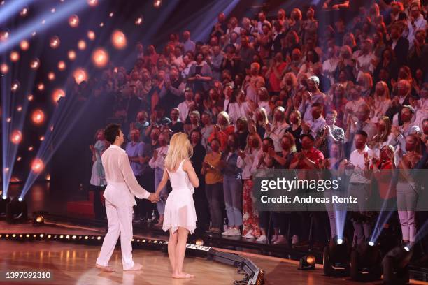 René Casselly and Kathrin Menzinger perform on stage during the 11th show of the 15th season of the television competition show "Let's Dance" at MMC...