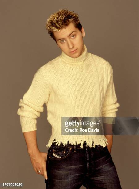 American dancer, actor, film, television producer and singer, Lance Bass, of the American boy band, NSYNC, poses for a portrait circa 2000 in Los...