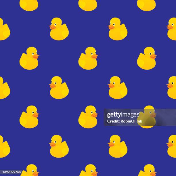 bildbanksillustrationer, clip art samt tecknat material och ikoner med rubber ducks seamless pattern - repetitivt mönster