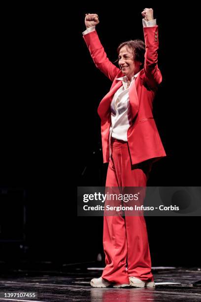 Gianna Nannini performs at Teatro degli Arcimboldi on May 13, 2022 in Milan, Italy.