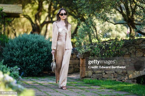 Sindi Arifi @sindiarifi attends the Etam Cruise 2022 Collection at Domaine de Murtoli on May 12, 2022 in Corsica,France.