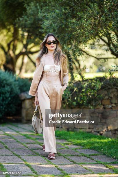 Sindi Arifi @sindiarifi attends the Etam Cruise 2022 Collection at Domaine de Murtoli on May 12, 2022 in Corsica,France.