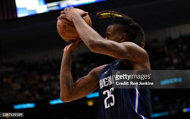 Reggie Bullock of the Dallas Mavericks shoots the ball against the Phoenix Suns during Game Six of the 2022 NBA Playoffs Western Conference...