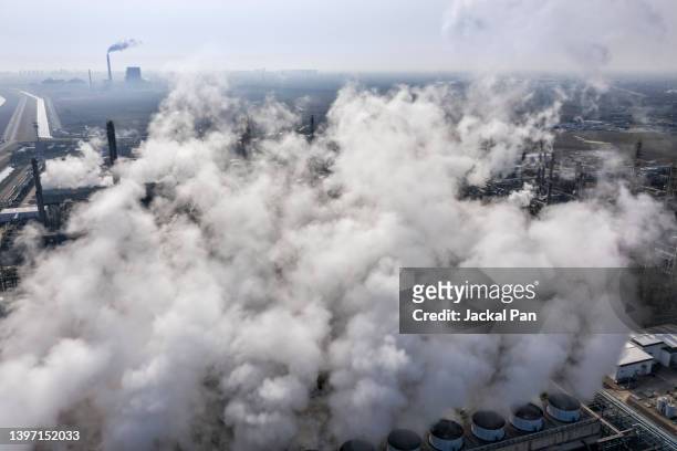 carbon emission concept - factory smog stock pictures, royalty-free photos & images