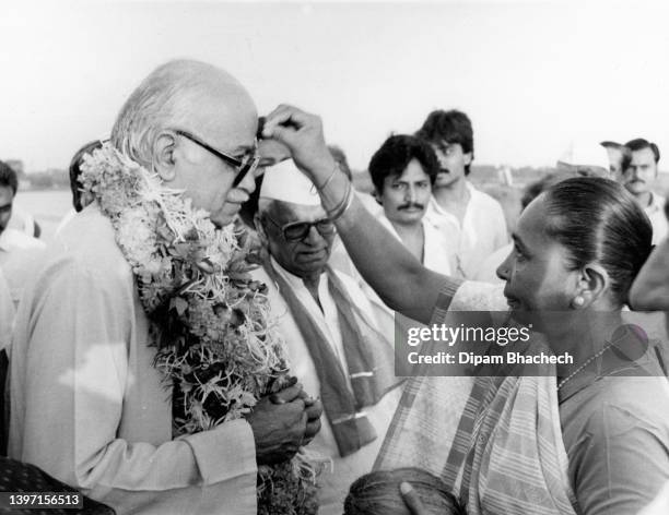 Lal Krishna Advani on Election Rally in Ahmedabad Gujarat India on 3rd May 1981.