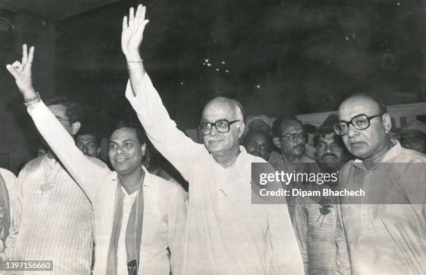 Lal Krishna Advani at Election Victory of Harin Pathak Lok Sabha Election at Ahmedabad Gujarat India on 12th December 1989.