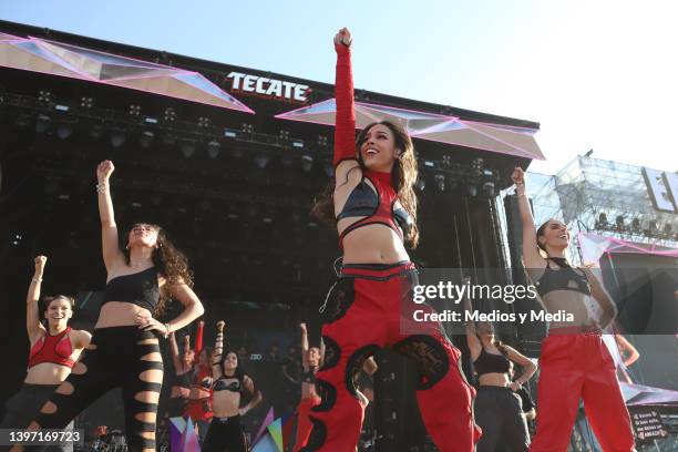 DAnna Paola performing during first edition of Tecate Emblema 2022 at Autodromo Hermanos Rodriguez, on May 13 2022 in Mexico City, Mexico.