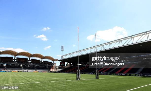 General view of Stade Malmut during the EPCR Challenge Cup Semi Final match between Lyon and Wasps at Matmut Stadium on May 14, 2022 in Lyon, France.