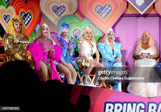 Vinegar Strokes, Cheryl Hole, Blu Hydrangea, Baga Chipz, The Vivienne and Ts Madison attend RuPaul's DragCon at Los Angeles Convention Center on May...