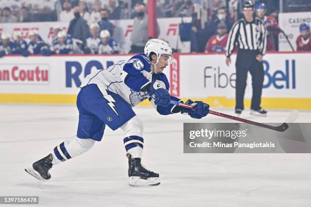 Charles Hudon of the Syracuse Crunch skates against the Laval Rocket during the first period in Game Three of the North Division Semifinals at Place...