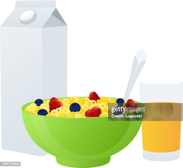 vector breakfast - cereal bowl stock illustrations