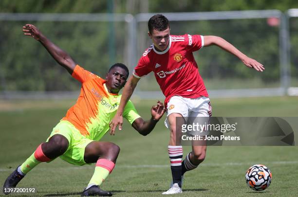 Harrison Parker of Manchester United U18s in action during the U18s Premier League game between Manchester United U18s and Nottingham Forest U18s at...