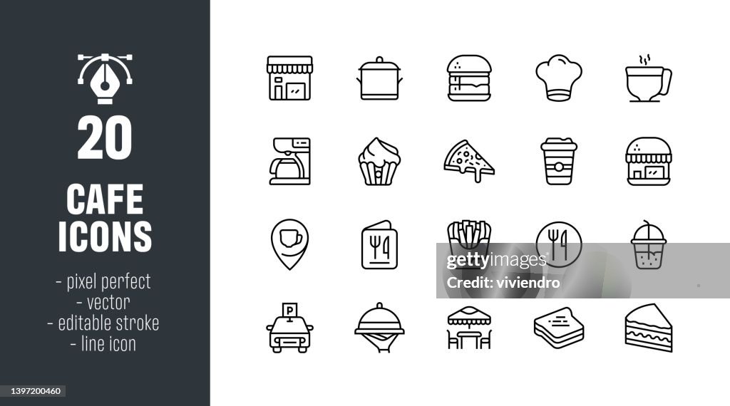 Cafe Line Icon Set