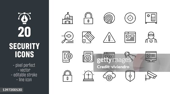 Security Line Icon Set Security Line Icon Set