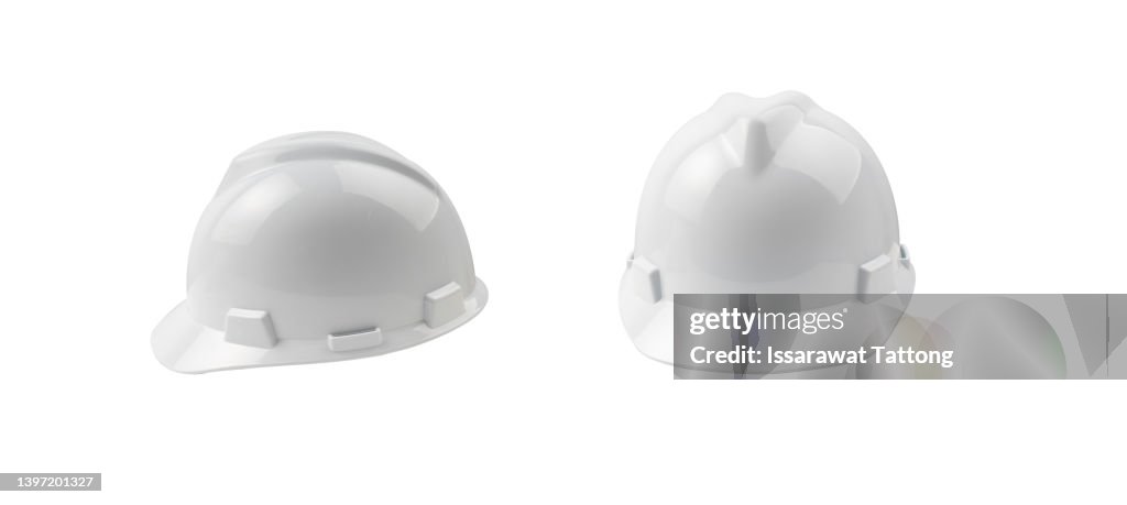 White Safety helmet on white background