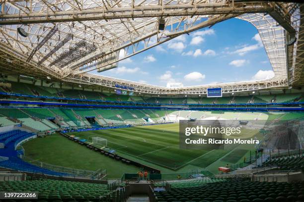 General view of stadium Allianz Parque before the match between Palmeiras and Red Bull Bragantino as part of Brasileirao Series A 2022 at Allianz...