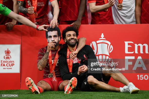 Mohamed Salah of Liverpool celebrates after their sides victory during The FA Cup Final match between Chelsea and Liverpool at Wembley Stadium on May...