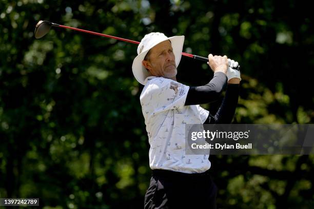 Stuart Appleby of Australia plays his shot from the sixth tee during the third round of the Regions Tradition at Greystone Golf and Country Club on...