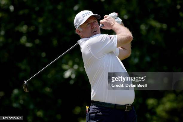 Rod Pampling of Australia plays his shot from the sixth tee during the third round of the Regions Tradition at Greystone Golf and Country Club on May...