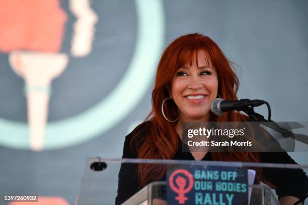 Actress Lisa Ann Walter speaks at the Women's March Foundation's National Day Of Action! The "Bans Off Our Bodies" reproductive Rights Rally at Los...