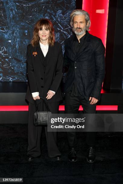 Winona Ryder and Scott Mackinlay Hahn attend Netflix's "Stranger Things" Season 4 Premiere at Netflix Brooklyn on May 14, 2022 in Brooklyn, New York.