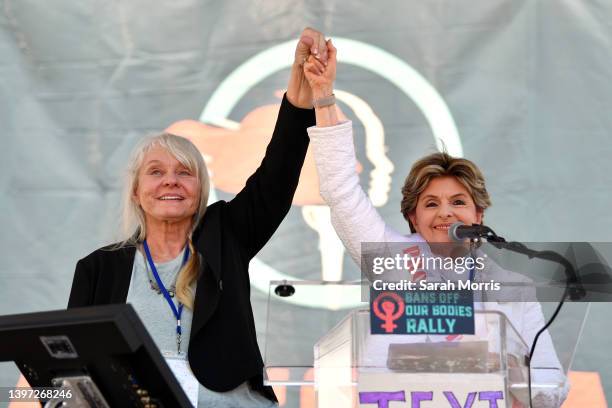 Attorney Gloria Allred speaks onstage at the Women's March Foundation's National Day Of Action! The "Bans Off Our Bodies" reproductive rights rally...