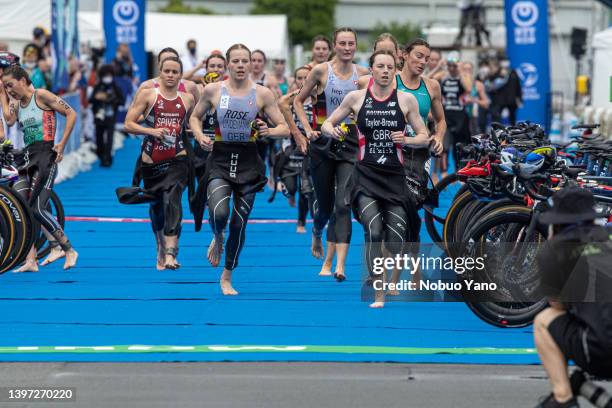 Georgia Taylor-Brown of Great Britain, Laura Lindemann of Germany, Taylor Spivey of United States of America, Anabel Knoll of Germany during the ITU...