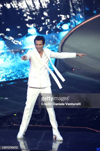 Mika attends the Grand Final show of the 66th Eurovision Song Contest at Pala Alpitour on May 14, 2022 in Turin, Italy.