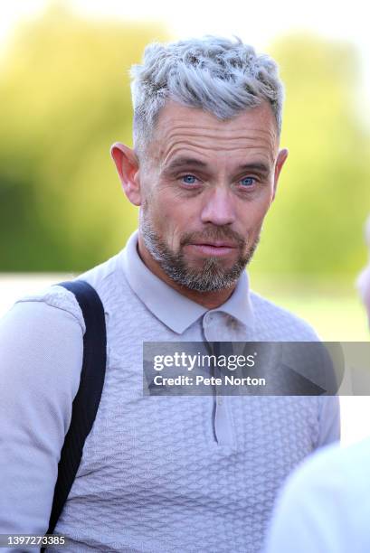 Sky Sports football pundit Lee Hendrie looks on prior to the Sky Bet League Two Play-off Semi Final 1st Leg match between Mansfield Town and...