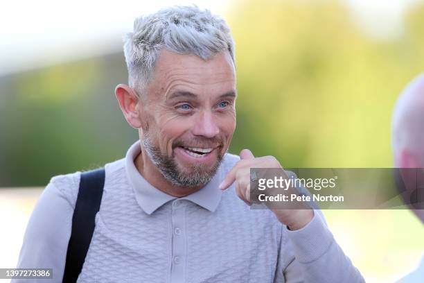 Sky Sports football pundit Lee Hendrie looks on prior to the Sky Bet League Two Play-off Semi Final 1st Leg match between Mansfield Town and...