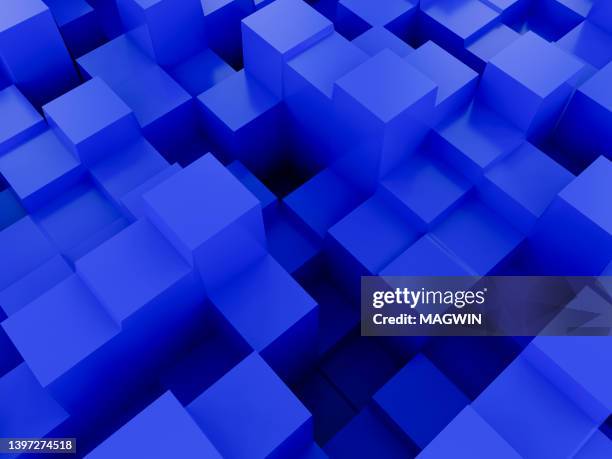 Blue Block Stack Blocks Blue Abstract 3d Blue Block Cubes Stock Illustration.