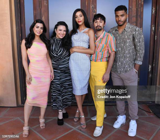 Emeraude Toubia, Gloria Calderón Kellett, Isis King, Mark Indelicato and Rome Flynn attend The Prime Experience: "With Love" on May 14, 2022 in...