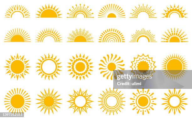 illustrazioni stock, clip art, cartoni animati e icone di tendenza di sole - sun icon