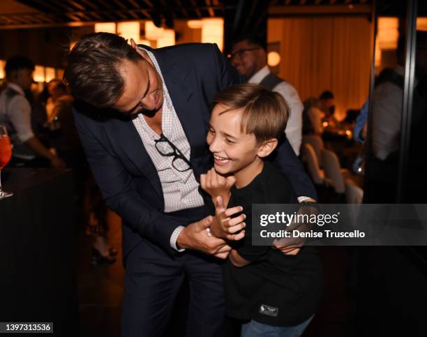 Bill Rancic and Duke Rancic celebrate the grand opening of RPM Italian at The Forum Shops at Caesars on May 14, 2022 in Las Vegas, Nevada.