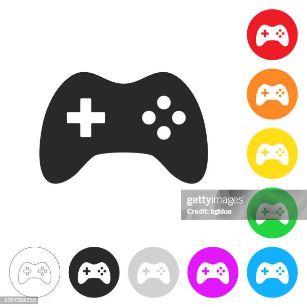 game controller. icon on colorful buttons - esports stock illustrations