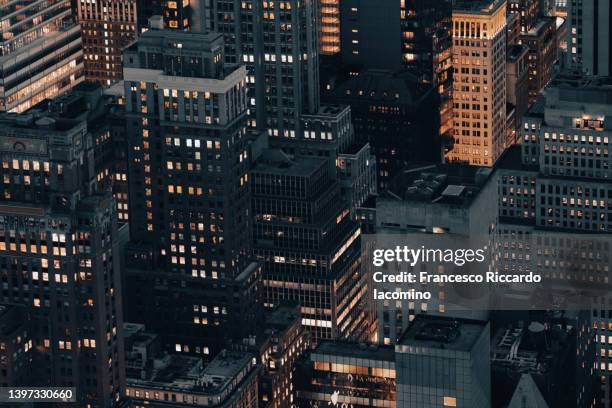 cinematic look, city at night, skyline. new york city - gotham - gotham stock pictures, royalty-free photos & images