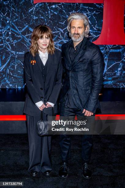 Winona Ryder and Scott Mackinlay Hahn attend Netflix's "Stranger Things" season 4 premiere at Netflix Brooklyn on May 14, 2022 in Brooklyn, New York.