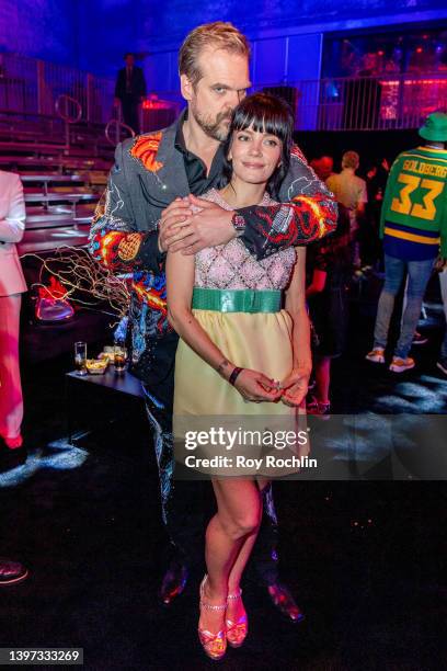 David Harbour and Lily Allen attend Netflix's "Stranger Things" season 4 premiere after party at Netflix Brooklyn on May 14, 2022 in Brooklyn, New...