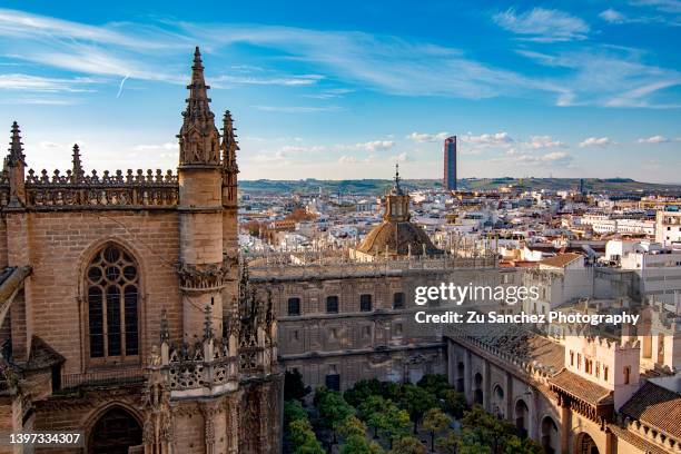 sevilla from la giralda - seville cathedral stock pictures, royalty-free photos & images