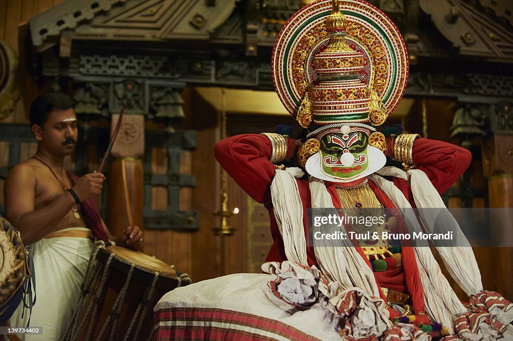 India, Kerala, Fort cochin, Kathakali dancers
