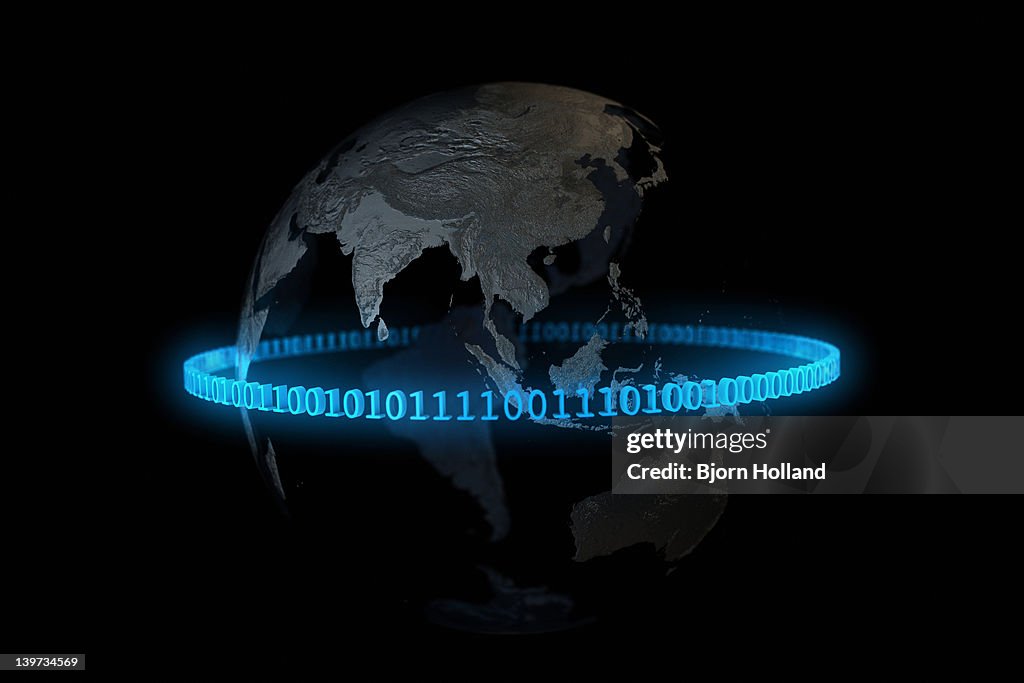 Globe With Binary Code High-Res Vector Graphic - Getty Images