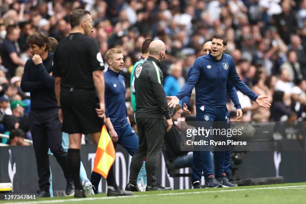 Michael Jackson, Caretaker Manager of Burnley reacts after Tottenham Hotspur were given a penalty during the Premier League match between Tottenham...