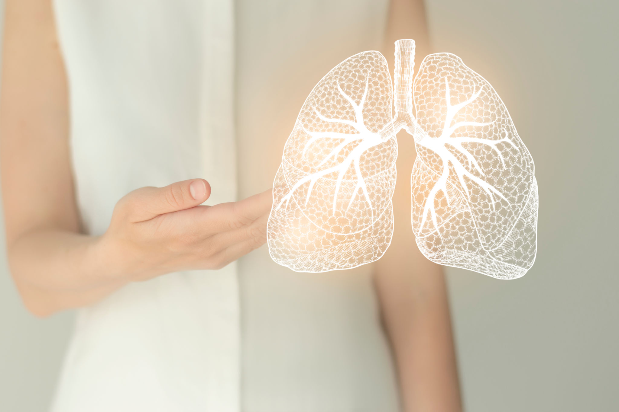 Woman in white clothes, handrawn human lungs, healthcare service concept stock photo Woman in white clothes, handrawn human lungs, healthcare service concept stock photo