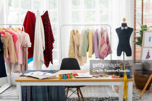 clothing design studio - textile industry stock pictures, royalty-free photos & images