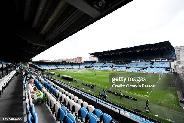 General view inside the stadium prior to the LaLiga Santander match between RC Celta de Vigo and Elche CF at Abanca-Balaídos on May 15, 2022 in Vigo,...