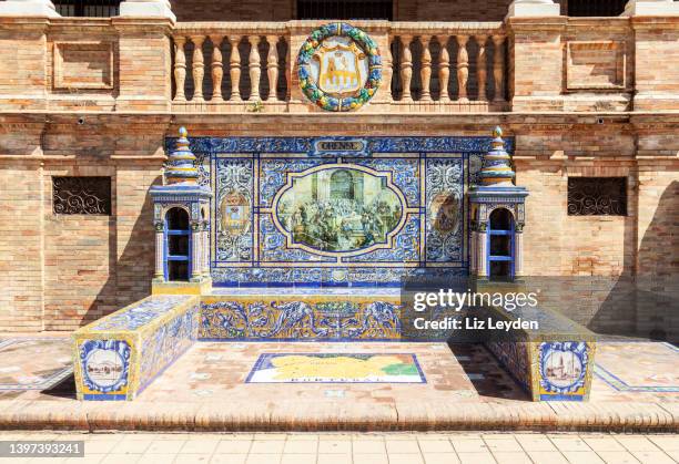 tiled alcove representing the spanish province of orense - azulejos stock pictures, royalty-free photos & images